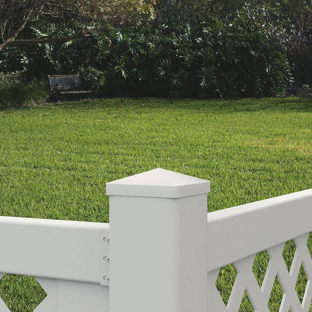 White Vinyl Fence Bracket Kit for Outdoor Panels (2-Pack)