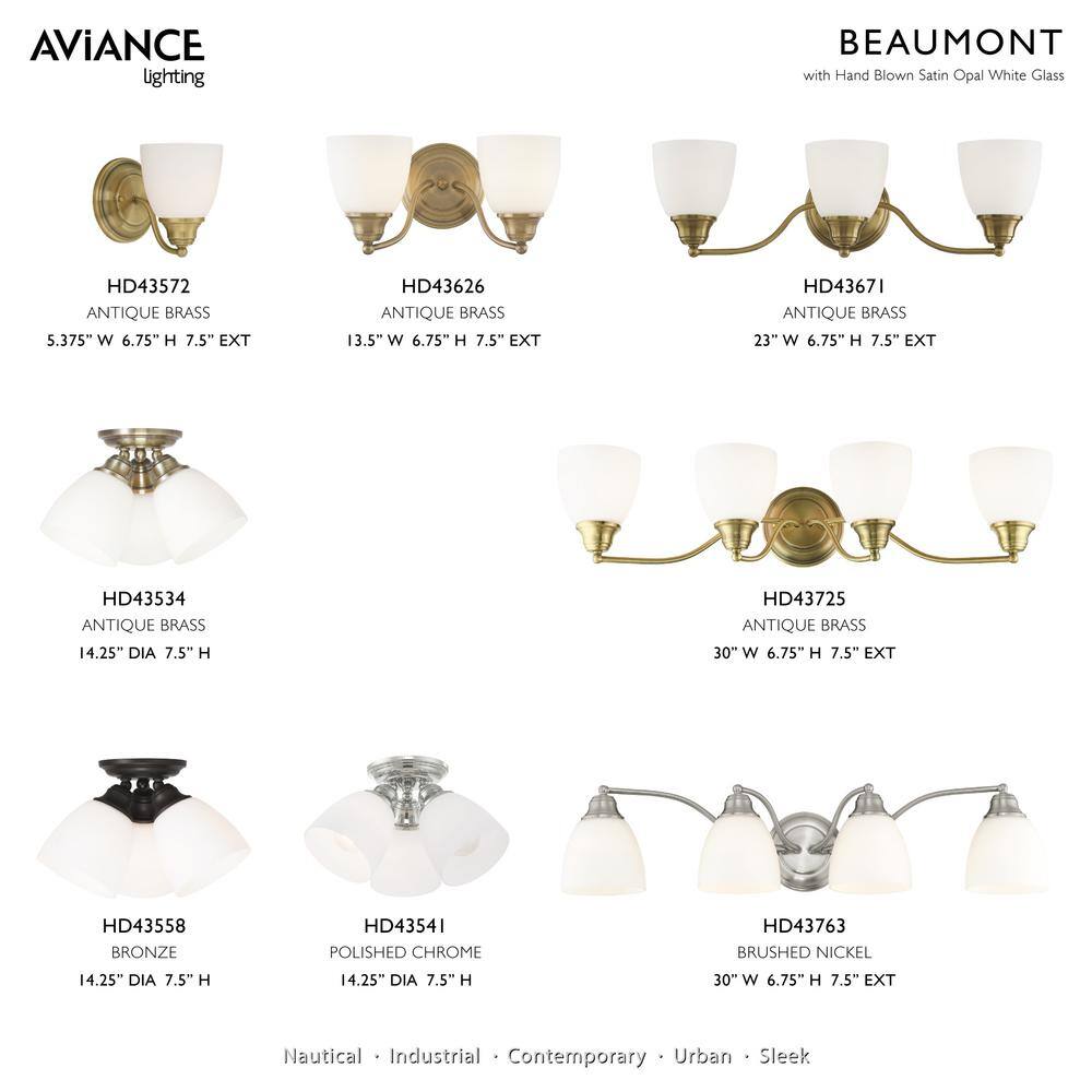 Somerville Antique Brass 2-Light Vanity with Satin Opal White Glass