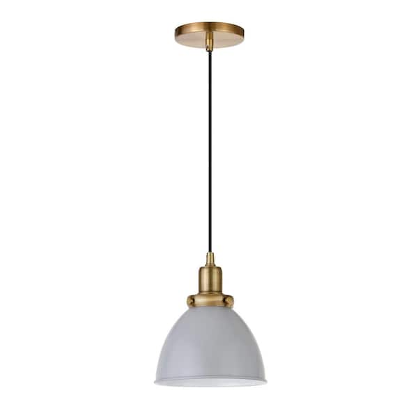 grey and brass pendant light