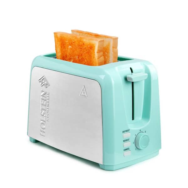 HOLSTEIN HOUSEWARES Everyday 750-Watt 2-Slice Glossy Mint Wide Slot Toaster