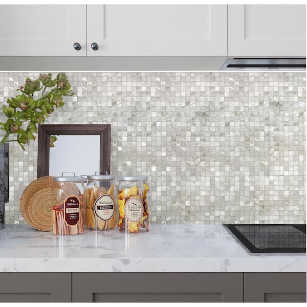 Apollo Tile White 4 in. x 5 in. Square Polished Natural Shell Mosaic Tile  Sample (0.13 sq. ft./Piece) APLSMA88009SMPL - The Home Depot