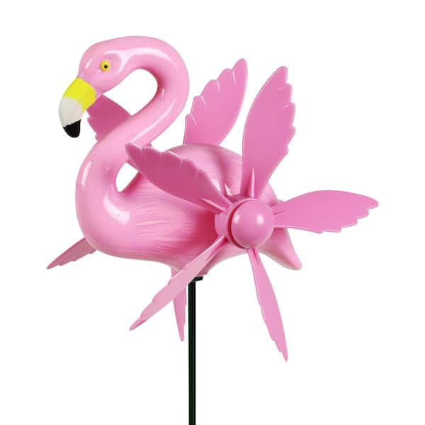 Exhart WindyWing Flamingo 2.4 ft. Pink Plastic Garden Stake