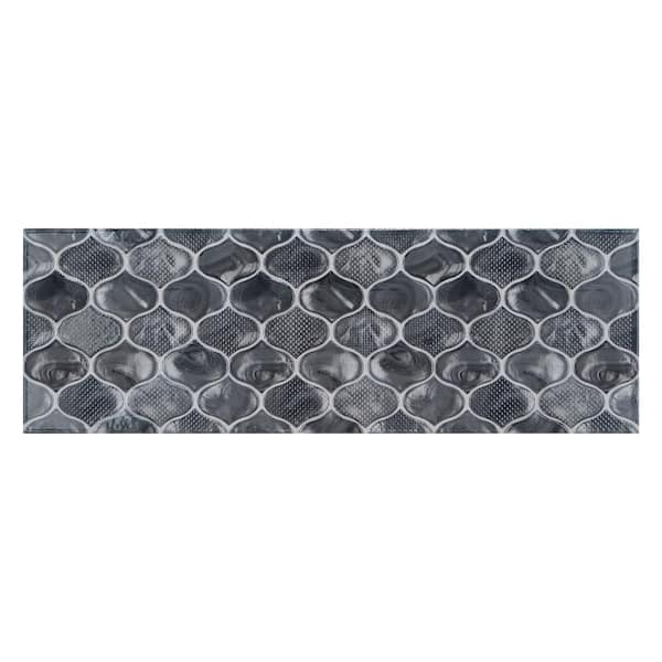 KANTU June Black Listello 6 in. x 18 in. Textured Decorative Ceramic Wall Tile (21/case)