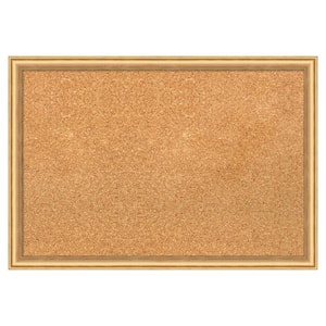 Salon Scoop Gold Wood Framed Natural Corkboard 26 in. x 18 in. bulletin Board Memo Board