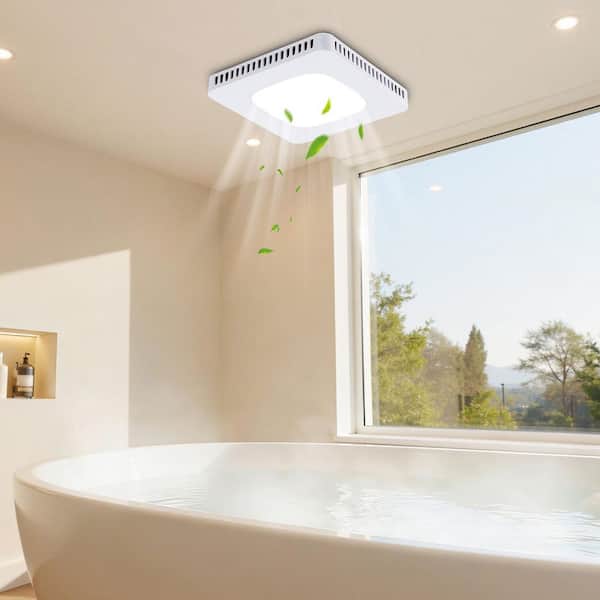 80-110-130 CFM Bathroom Exhaust Fan with LED Light Bathroom Vent 3 Gear Color Temp, 1.5 Sones Low-Noise