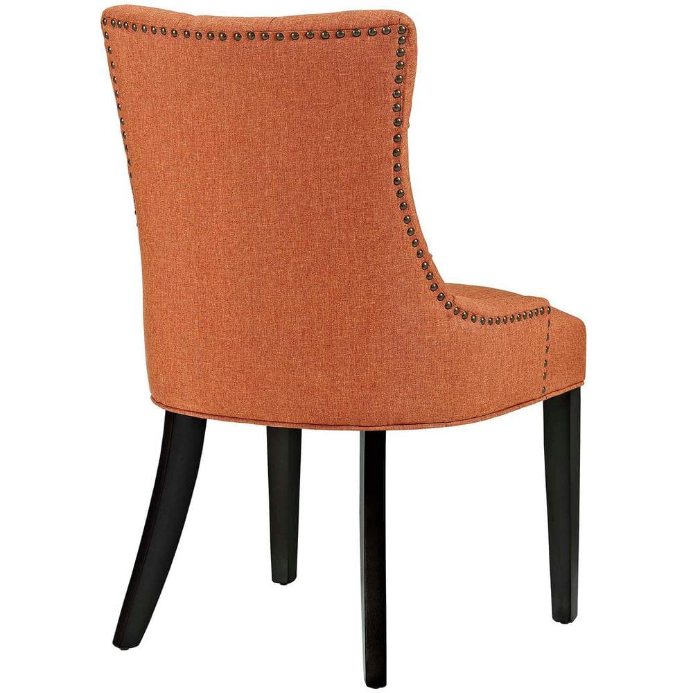 Regal Orange Tufted Parsons Side Chair with Nailhead Trim