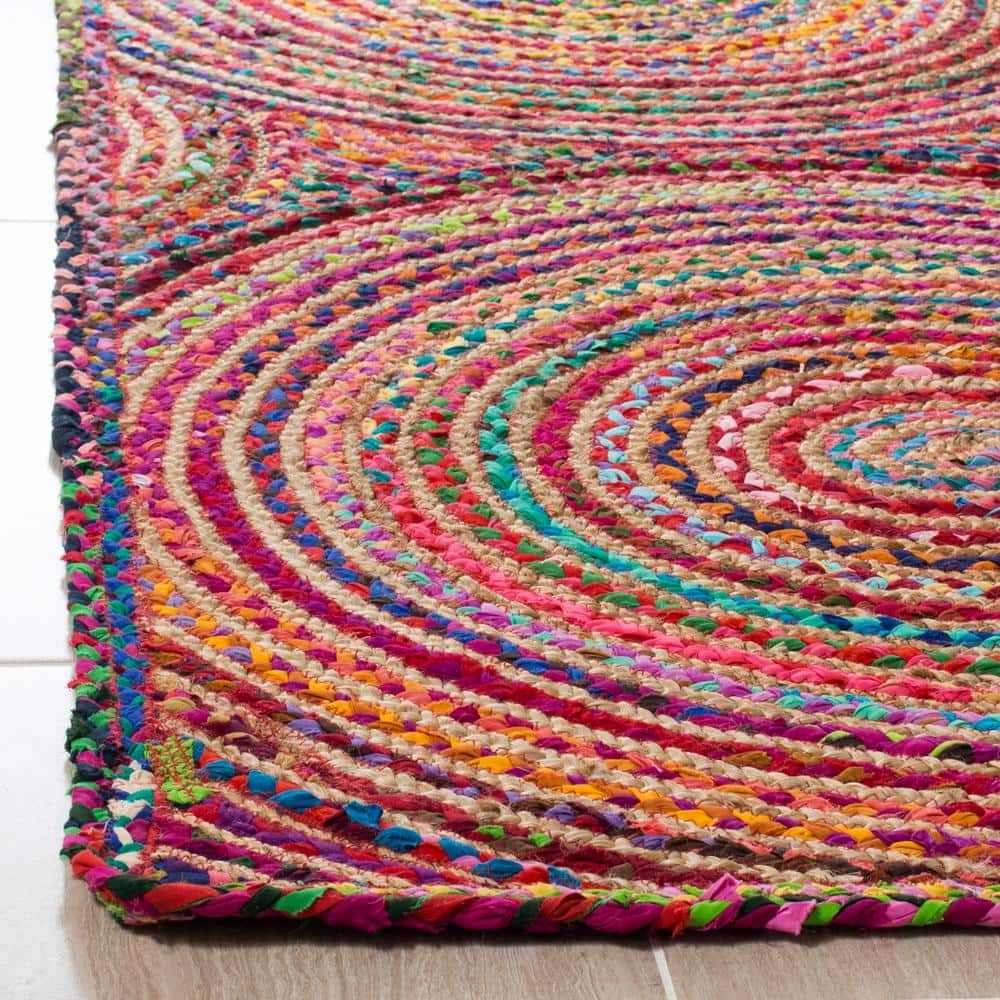 Handwoven Red Geometric Cotton Runner Rug
