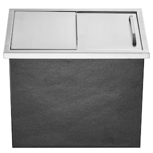 Drop-in Ice Chest, 18 in. L x 12 in. W x 14.5 in. H Stainless Steel Cooler, Commercial Ice Bin Sliding Lid, 40.9 qt.