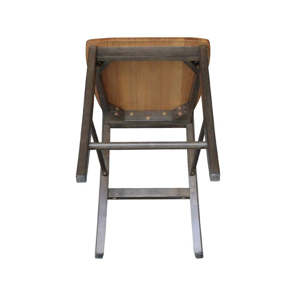 Hickory Washed Coal Solid Wood Traditional Counter Stool