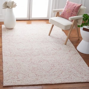Metro Pink/Ivory 6 ft. x 6 ft. Floral Medallion Square Area Rug