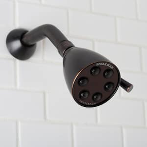 3-Spray 2.8 in. Single Wall Mount Fixed Adjustable Shower Head in Oil Rubbed Bronze