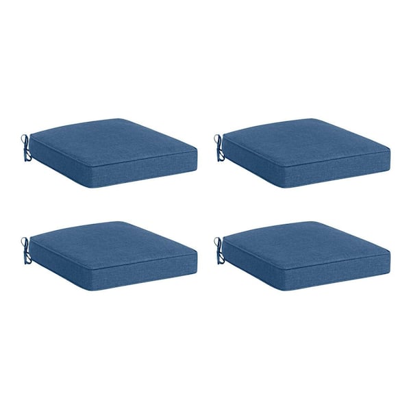 Hampton Bay 20 in. W x 20 in. D CushionGuard Universal Outdoor Seat Pad in Lake Twist (Set of 4)