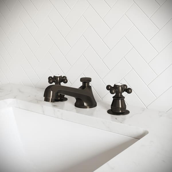 Water Creation 8 in. Widespread 2-Handle Century Classic Bathroom Faucet in  Oil Rubbed Bronze with Pop-Up Drain F2-0009-03-BX - The Home Depot