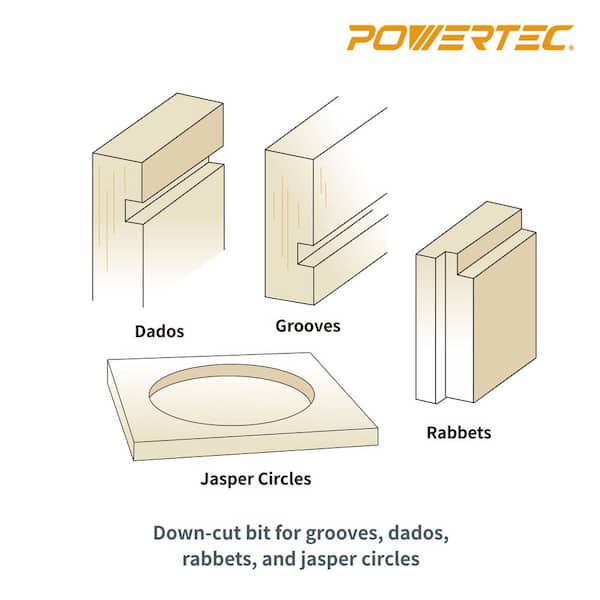 POWERTEC 71333 Router Bits Solid Brass Inlay Kit