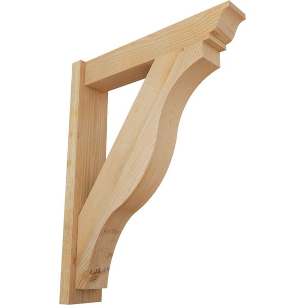 Ekena Millwork 6 in. x 36 in. x 28 in. Douglas Fir Fuston Traditional Rough Sawn Outlooker