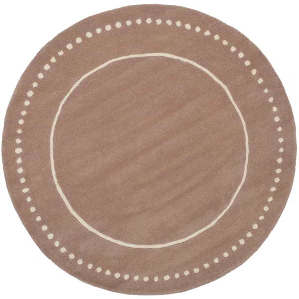 Bella Beige/Ivory 5 ft. x 5 ft. Round Border Area Rug