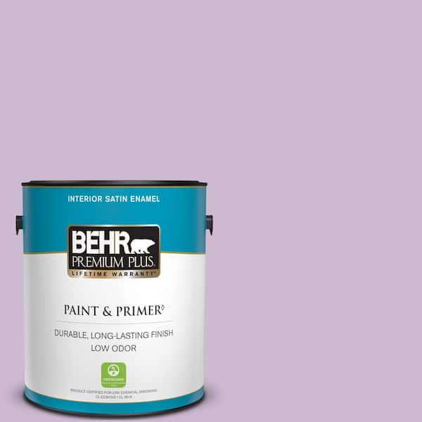 BEHR PREMIUM PLUS 1 gal. #660C-3 Sweet Petal Satin Enamel Low Odor Interior Paint & Primer