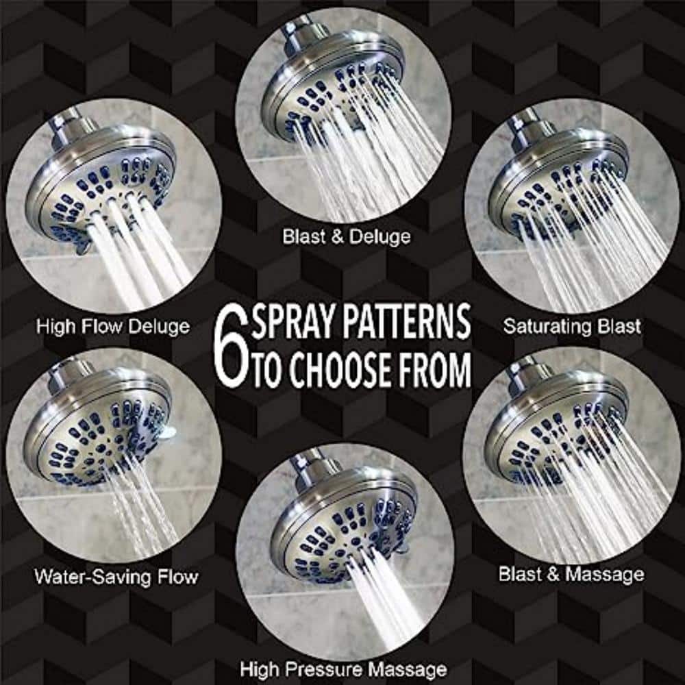 Brushed Nickel Medium Round Wall Mounted Shower Head
