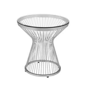 Poppy 24 in. Chrome Round Metal End Table