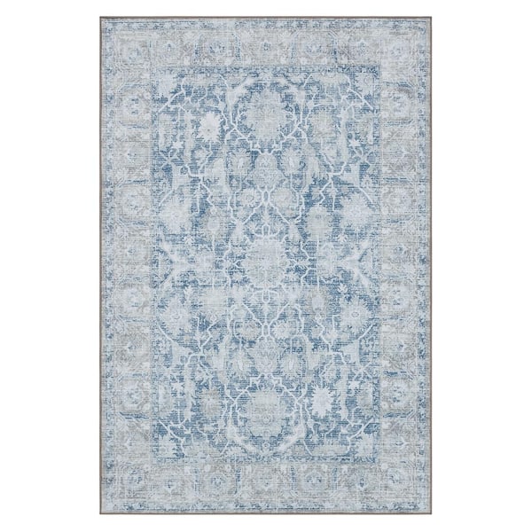 StyleWell Paloma Blue 5 ft. 3 in. x 7 ft. 10 in. Ornamental Indoor Area Rug