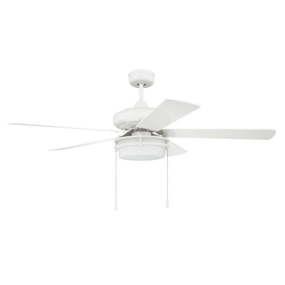 CRAFTMADE Stonegate 52 in. Indoor White Dual Mount 3-Speed Reversible Motor  Finish Ceiling Fan with Light Kit Included 647881198909 The Home Depot