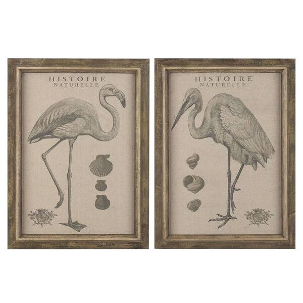 Unbranded 39 in. x 29-3/8 in. "Shore Bird" Framed Printed Wall Art (Set of 2)