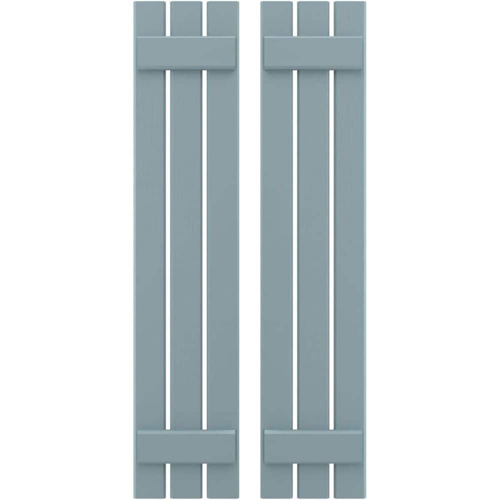 11-1/2 in. W x 76 in. H Americraft 3-Board Exterior Real Wood Spaced Board and Batten Shutters in Peaceful Blue price history on PriceWatchPro