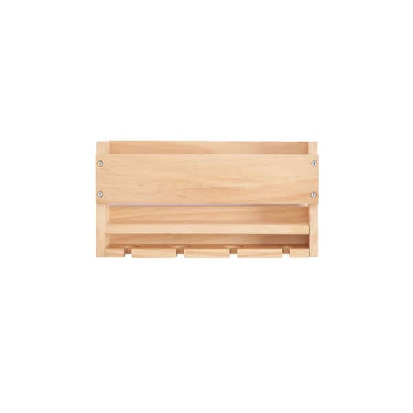 FUNKOL 7-Bottle Natural Pine Wall Mounted Wine Rack