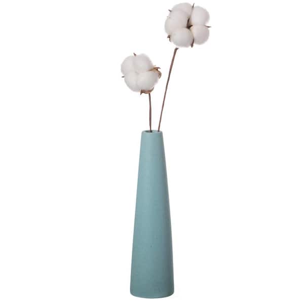 Uniquewise 8 in. Green Contemporary Ceramic Cone Shape Table Vase Modern Pastel Colored Flower Holder