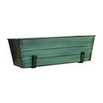 ACHLA DESIGNS 22 in. W Green Patina Small Galvanized Steel Flower Box ...