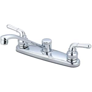 Double Handle Standard Kitchen Faucet in Polished Chrome
