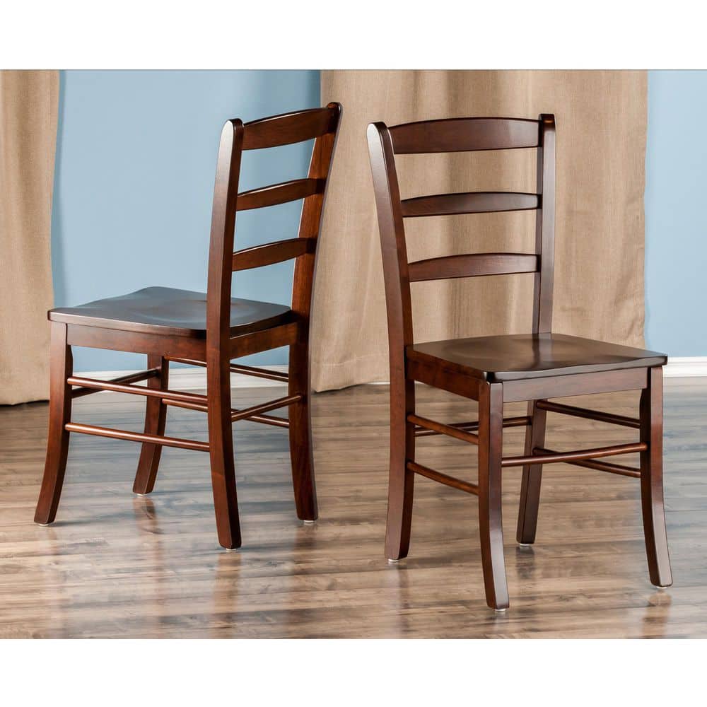 Benjamin 2-Piece Ladder-Back Chair Set, Walnut
