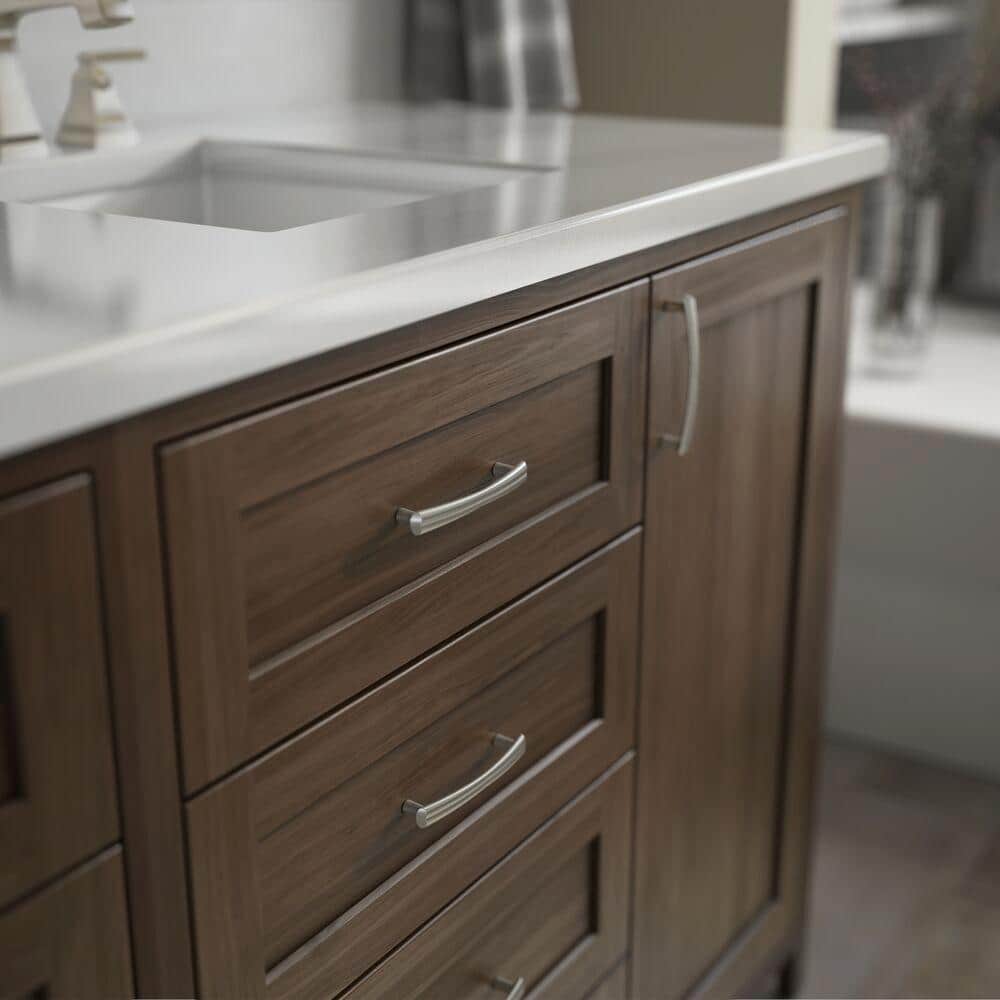 Satin Nickel 3" Modern Bar Cabinet Pull with Mounting Hardware