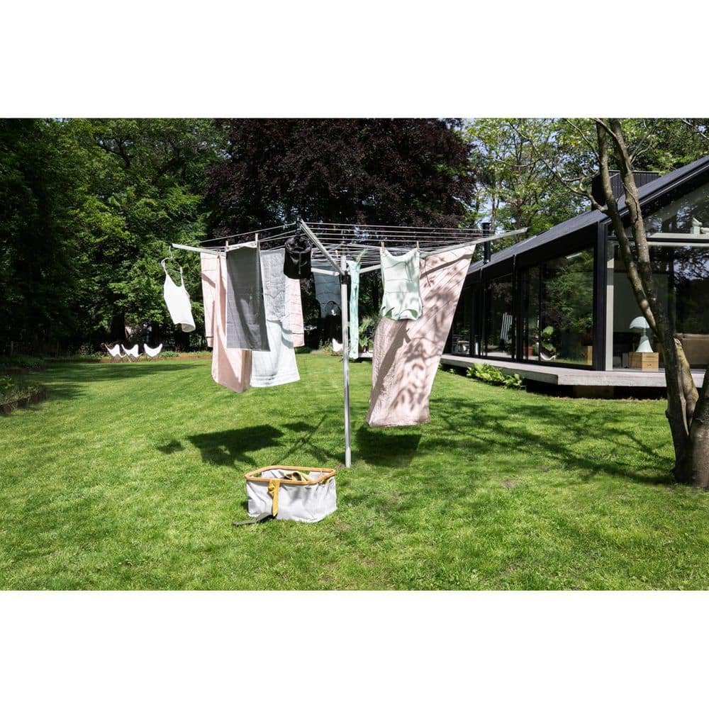 Lift-O-Matic Metallic Gray Adjustable Outdoor Clothesline with Ground Spike and Cover