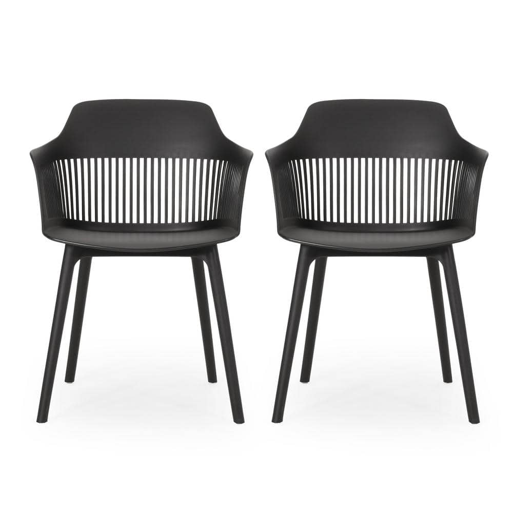 Black Plastic Polypropylene Outdoor Dining Chair
