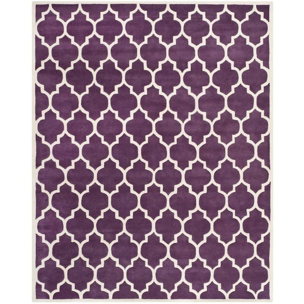SAFAVIEH Chatham Purple/Ivory 8 ft. x 10 ft. Area Rug