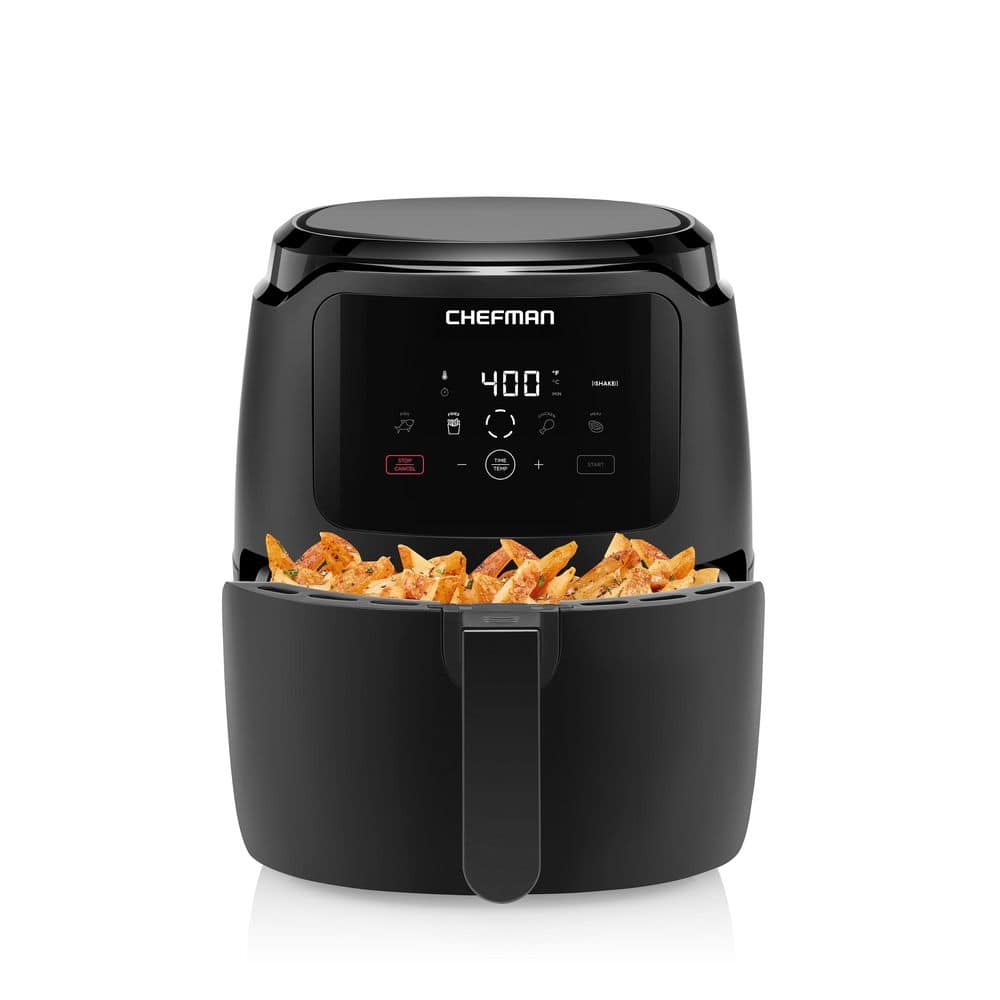 Chefman 6 qt. Black Double Basket Air Fryer with Capacitive Touch Control,  and Windows RJ38-SQPF-3TDB-2W - The Home Depot
