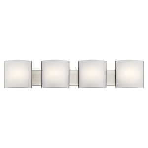 Independence 40.75 in. 4-Light Brushed Nickel Integrated LED Transitional Bathroom Vanity Light Bar