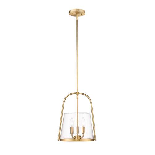 Archis 3-Light Modern Gold Pendant Light with Clear Glass Shade with No Bulbs included Pendant Lights