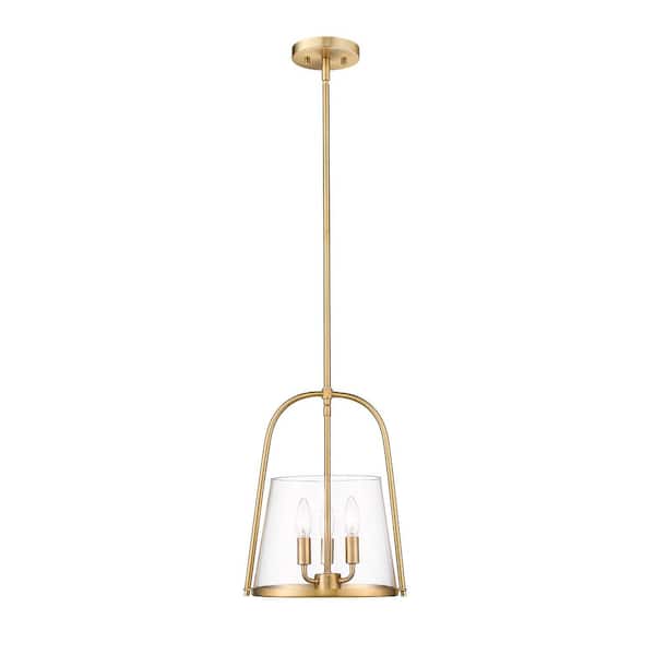 Unbranded Archis 3-Light Modern Gold Pendant Light with Clear Glass Shade with No Bulbs included