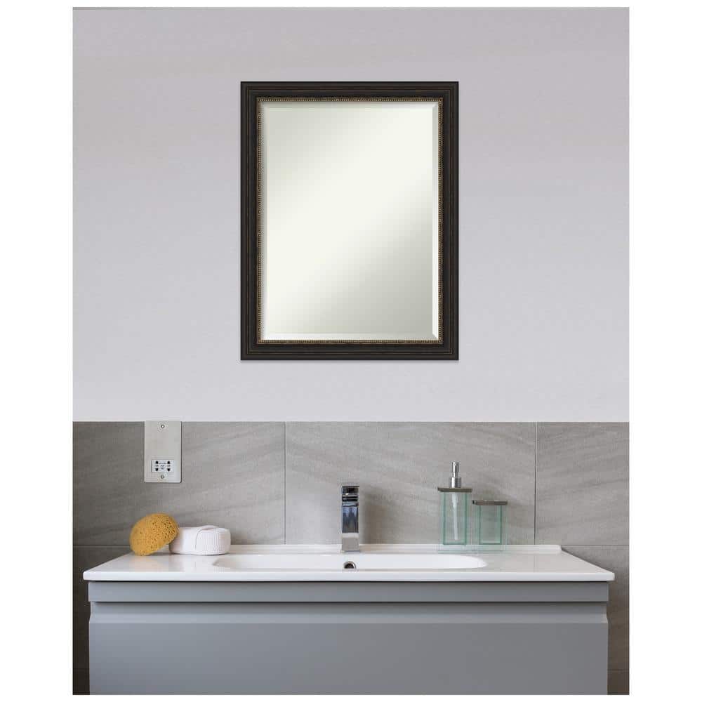 Accent Bronze Narrow 21.5" x 27.5" Rectangular Bathroom Vanity Mirror