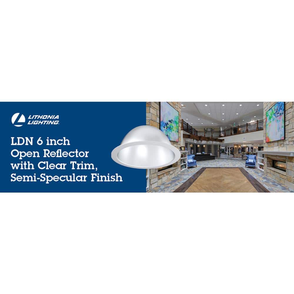 Clear Aluminum 6-Inch LED Recessed Downlight Trim
