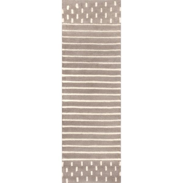 nuLOOM Marlowe Stripes Beige 2 ft. x 6 ft. Indoor Runner Rug