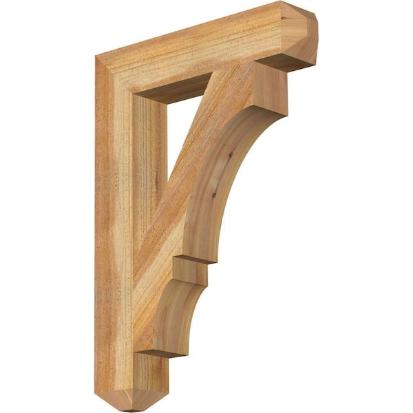 Ekena Millwork 4 in. x 28 in. x 20 in. Western Red Cedar Balboa Craftsman Rough Sawn Bracket