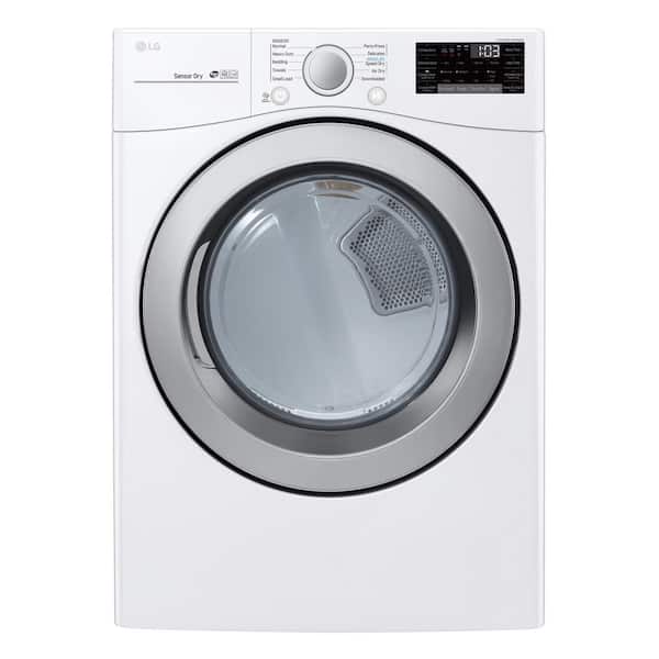 LG 7.4 cu. ft. Stackable Ultra Large Smart Front Load Gas Dryer w/ Sensor Dry, Pedestal Compatible & Wi-Fi Enabled in White