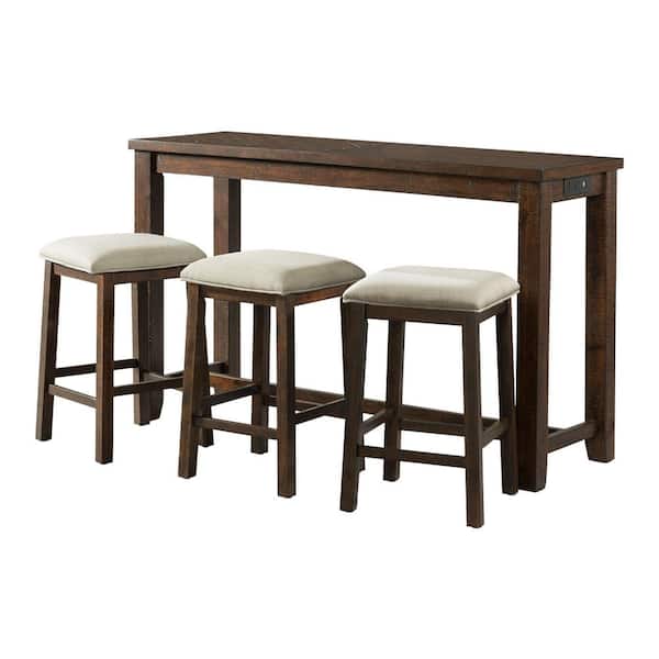 Amazon.com: KIVENJAJA Bar Table and Chairs Set for 4, 5