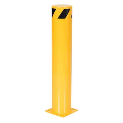 BestEquip Safety Bollard 36-4.5 Safety Barrier Bollard 4-1/2 OD 36 Height Yellow Powder Coat Pipe Steel Safety Barrier with 4 Free Anchor Bolts for Traffic-Sensitive Area 