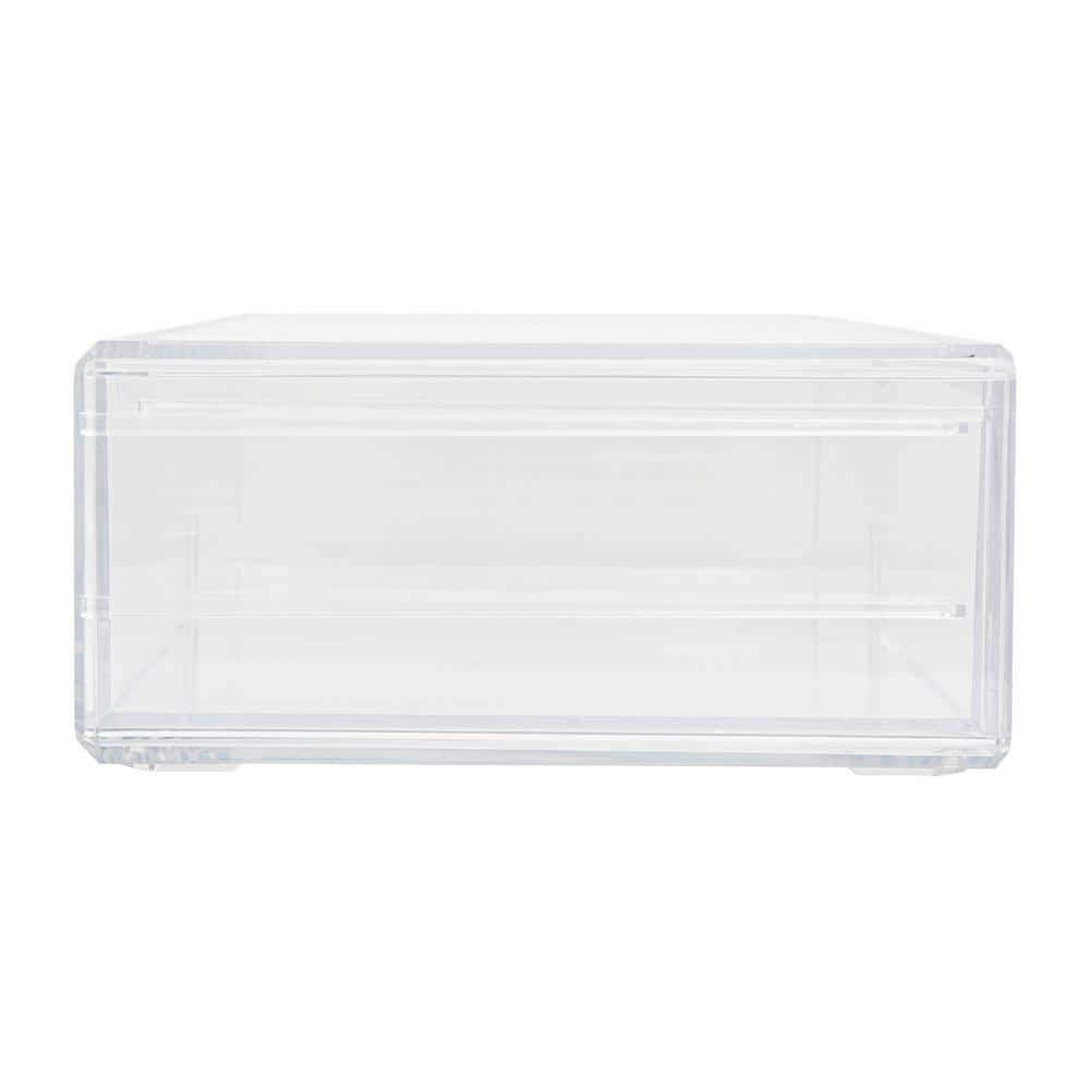 Clear Plastic Stackable Office Organizer with Drawer