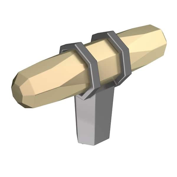 Amerock London 2-1/2 in. (64mm) Modern Golden Champagne/Black Chrome Bar Cabinet Knob
