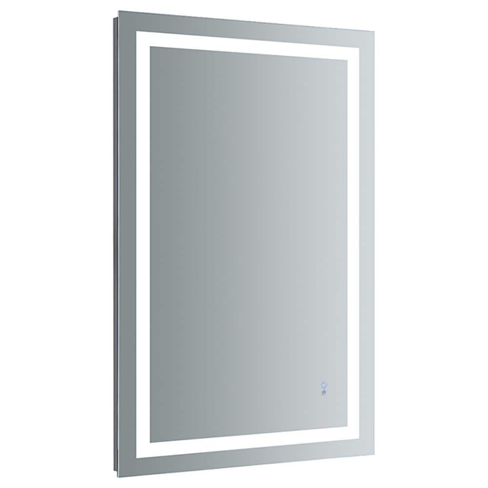 Sleek 48"x30" Transitional Frameless Vanity Mirror with LED & Defogger